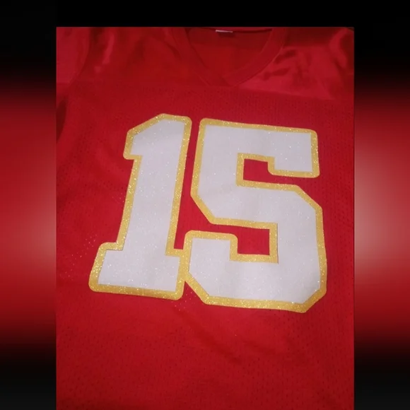 Patrick Mahomes Kansas City Chiefs Number 15 Glitter Jersey Women's Medium - Picture 5 of 5